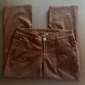 Woolrich “Dark Roast” wool blend w/white specks 5-pocket trousers-EUC